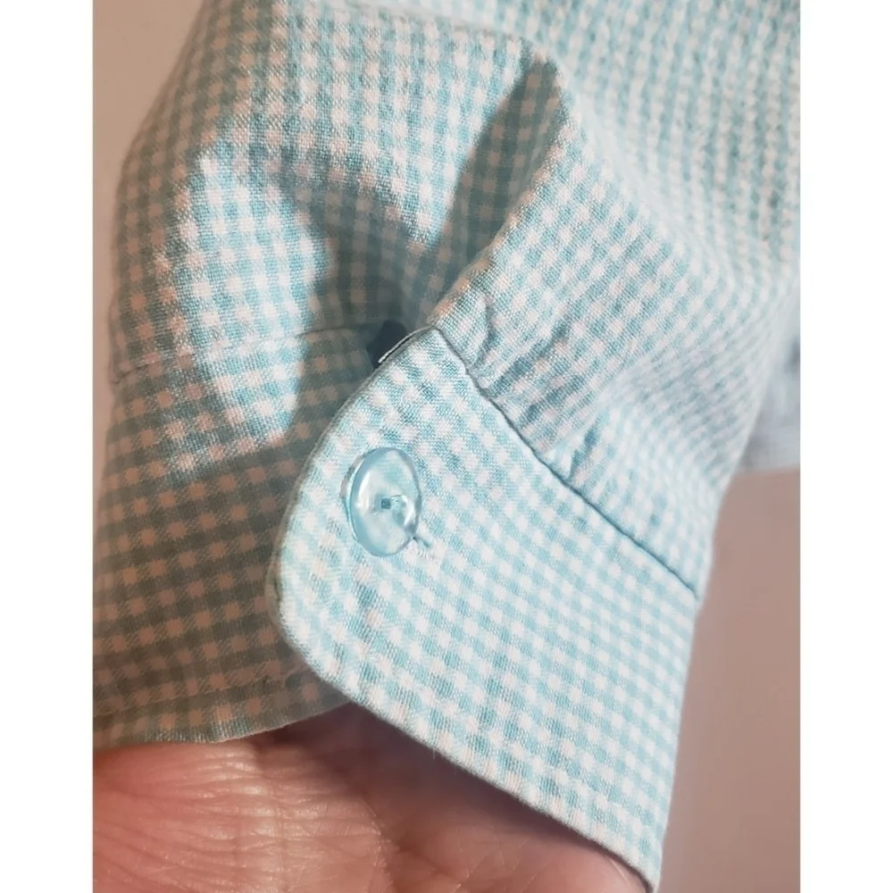 Vintage The Quacker Factory Blue Striped Jacket Floral Embroided Boho Shacket 1X